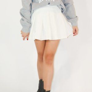 In Your Court Cream Tennis Mini Skort Pleated